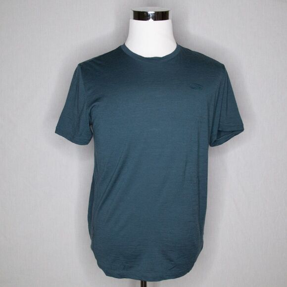 Men's Icebreaker T Shirt Merino Navy Blue Fine Ultra Lite Short Sleeve Sz Medium - Picture 1 of 7